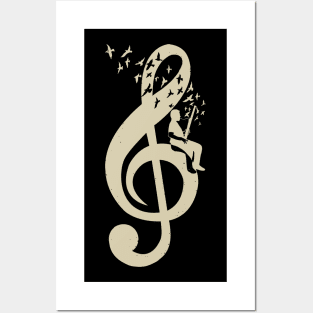 Treble Clef -  Music Bassoon - Vintage Posters and Art